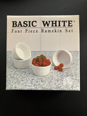 NEW Four Piece Ramekin Set White
